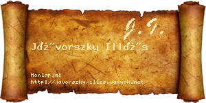 Jávorszky Illés névjegykártya